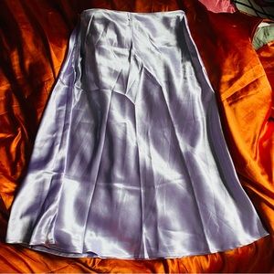 Lilac satin midi skirt
